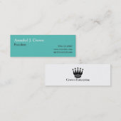 Carte De Visite Mini Petit logo de société turquoise solide traditionne (Devant / Derrière)