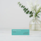 Carte De Visite Mini Petit logo de société turquoise solide traditionne (Debout devant)