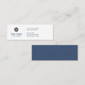 Carte De Visite Mini Petit logo d'entreprise bleu simple moderne minima (Devant / Derrière)