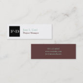 Carte De Visite Mini Petit logo miniature tout simplement chic brun bla (Devant / Derrière)