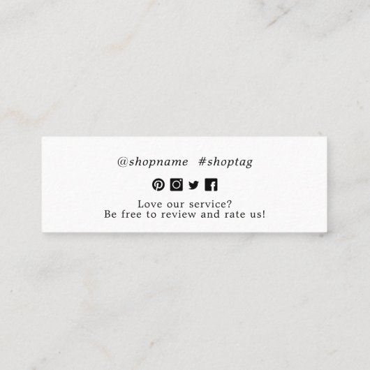 Carte De Visite Mini Petit Merci à commander  (Dos)