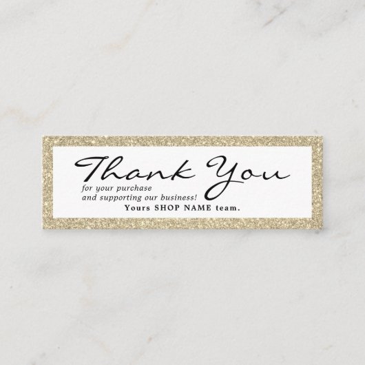 Carte De Visite Mini Petit Merci pour commander cadre or  (Devant)