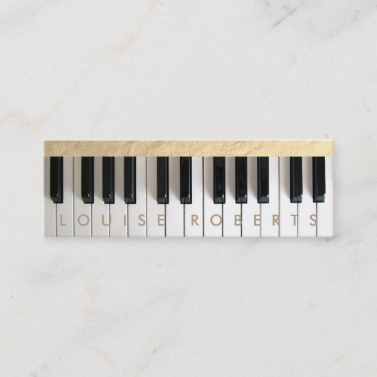Carte De Visite Mini petite musique de piano mince (Devant)