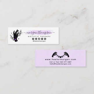 Carte De Visite Mini Phases minimalistes des mains et de la lune Reiki