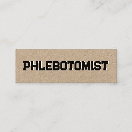 Carte De Visite Mini Phlebotomiste Kraft (Devant)