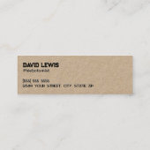 Carte De Visite Mini Phlebotomiste Kraft (Dos)