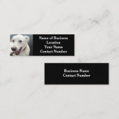 Carte De Visite Mini Photo de mignon chien blanc noir (Devant / Derrière)