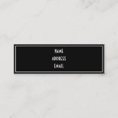 Carte De Visite Mini Photo de modèle Black Trimmed (Dos)