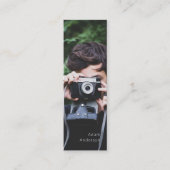 Carte De Visite Mini Photo simple moderne Photographe de code QR (Devant)