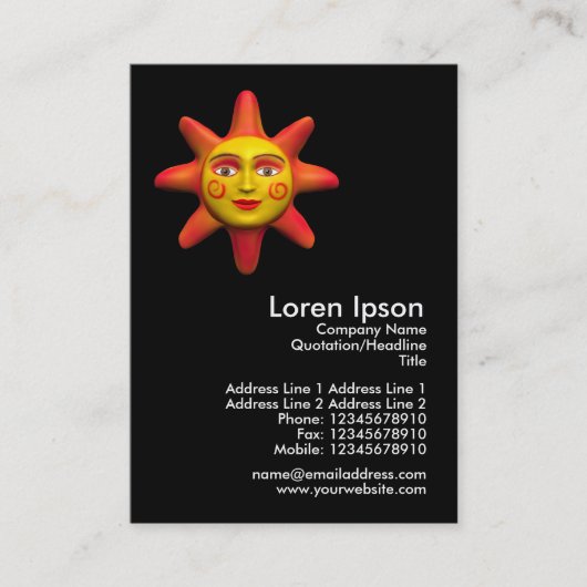Carte De Visite Mini photo Sun Face (Devant)