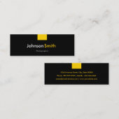 Carte De Visite Mini Photographe - Compacte jaune ambre (Devant / Derrière)