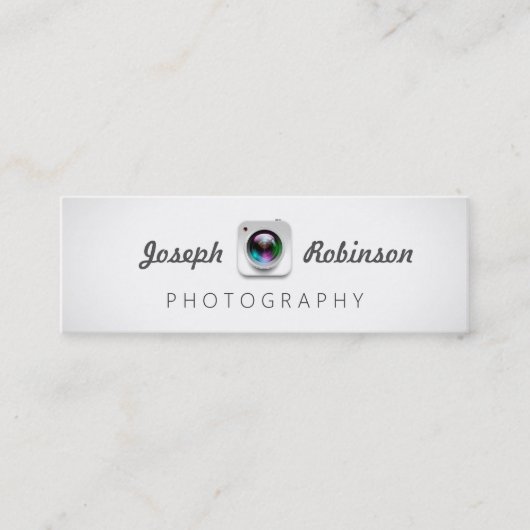 Carte De Visite Mini Photographe du logo de la caméra Lens (Devant)