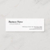 Carte De Visite Mini Photographe noir et blanc chic Lens de caméra (Dos)