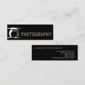 Carte De Visite Mini Photographe noir parfait (Devant / Derrière)