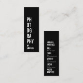 Carte De Visite Mini Photographie moderne photographe à la mode chic (Devant / Derrière)