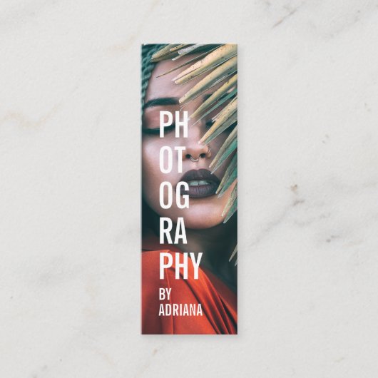 Carte De Visite Mini Photographie moderne photographe à la mode chic (Devant)