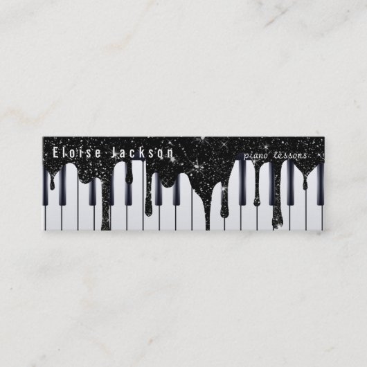 Carte De Visite Mini piano noir et blanc (Devant)