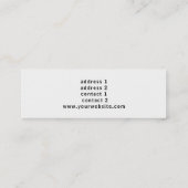 Carte De Visite Mini piano noir et blanc (Dos)