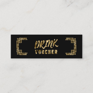Carte De Visite Mini Pièce Art déco Black Gold Dracks