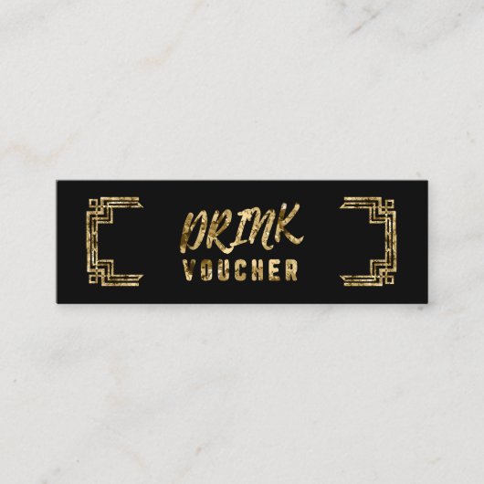 Carte De Visite Mini Pièce Art déco Black Gold Dracks (Devant)