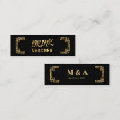 Carte De Visite Mini Pièce Art déco Black Gold Dracks (Devant / Derrière)