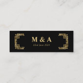 Carte De Visite Mini Pièce Art déco Black Gold Dracks (Dos)
