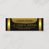 Carte De Visite Mini Pièces d'or noir Comptable CPA vertical petit (Dos)