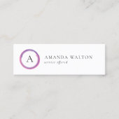 Carte De Visite Mini Pink and Purple Monogram QR Code Modern (Devant)