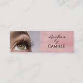 Carte De Visite Mini Pink Black Script Photo Lashes Mini Business Card (Devant)