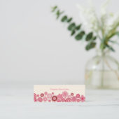 Carte De Visite Mini Pink Garden White Skinny Business Profile Card (Debout devant)