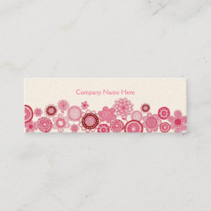 Carte De Visite Mini Pink Garden White Skinny Business Profile Card
