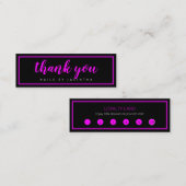 Carte De Visite Mini Pink Neon Moderne tendance ongles de cheveux Salon (Devant / Derrière)