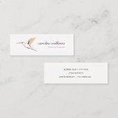 Carte De Visite Mini Pink yellow hummingbird illustration elegant chic (Devant / Derrière)