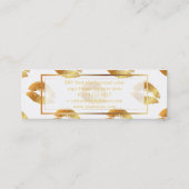 Carte De Visite Mini PixDezines baiser avec des lèvres dorées (Dos)