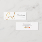 Carte De Visite Mini PixDezines Faux Gold Grad Name Card (Devant / Derrière)