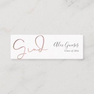 Carte De Visite Mini PixDezines Rose Gold Grad Name Card