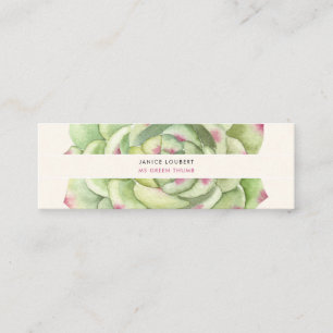 Carte De Visite Mini PixDezines Succulente Aquarelle, Rose du désert