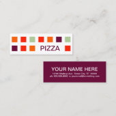 Carte De Visite Mini PIZZA (carrés modernes) (Devant / Derrière)