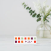 Carte De Visite Mini PIZZA (carrés modernes) (Debout devant)