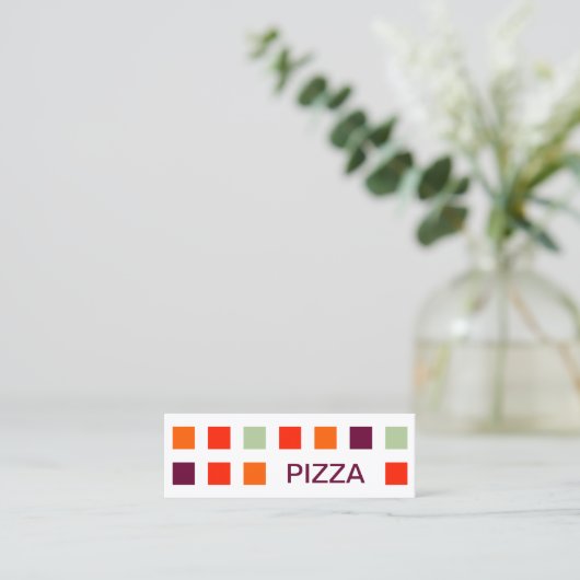 Carte De Visite Mini PIZZA (carrés modernes) (Debout devant)