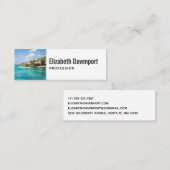 Carte De Visite Mini Plage tropicale pittoresque avec huttes de chaume  (Devant / Derrière)