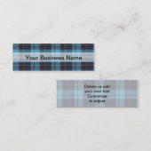 Carte De Visite Mini Plaid bleu tartan (Devant / Derrière)