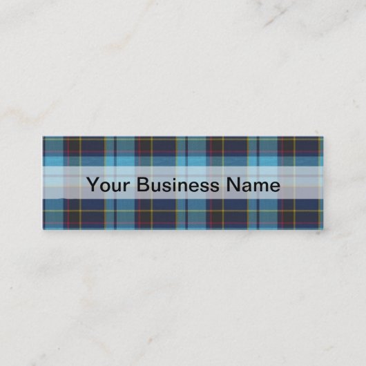 Carte De Visite Mini Plaid bleu tartan (Devant)
