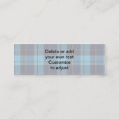 Carte De Visite Mini Plaid bleu tartan (Dos)