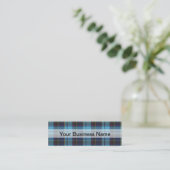 Carte De Visite Mini Plaid bleu tartan (Debout devant)