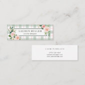 Carte De Visite Mini Plaid en pastel de la fleur | d'aquarelle (Devant / Derrière)