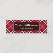 Carte De Visite Mini Plaid Rouge (Devant)
