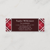 Carte De Visite Mini Plaid Rouge (Dos)