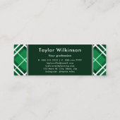 Carte De Visite Mini Plaid Vert (Dos)