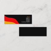 Carte De Visite Mini PlainBlackBusinessBack, GermanFlag, Name, Addre... (Devant / Derrière)